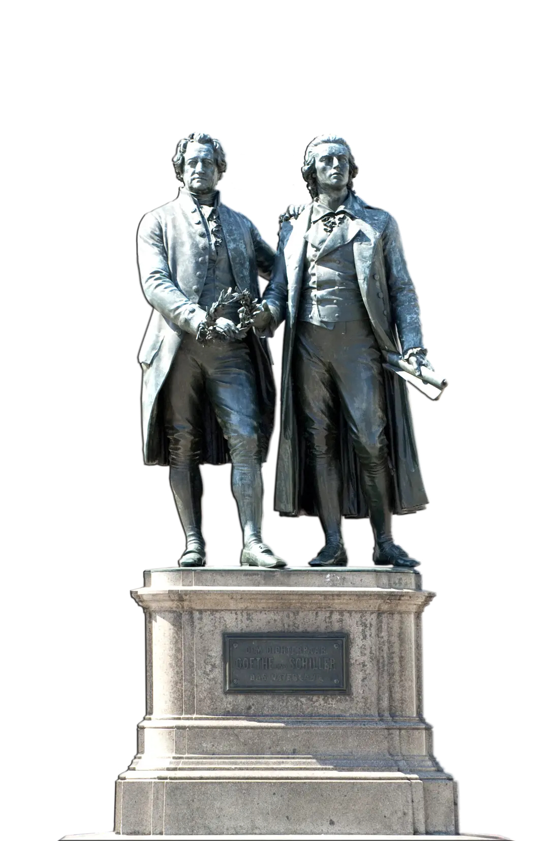 Goethe und Schiller in Weimar - freigestellt