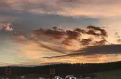Sonnenuntergang auf der A7 nach Norden