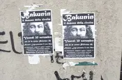 Politisches Plakat in Turin (Bakunin)