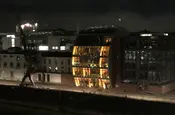Vollmond über dem Medienhafen